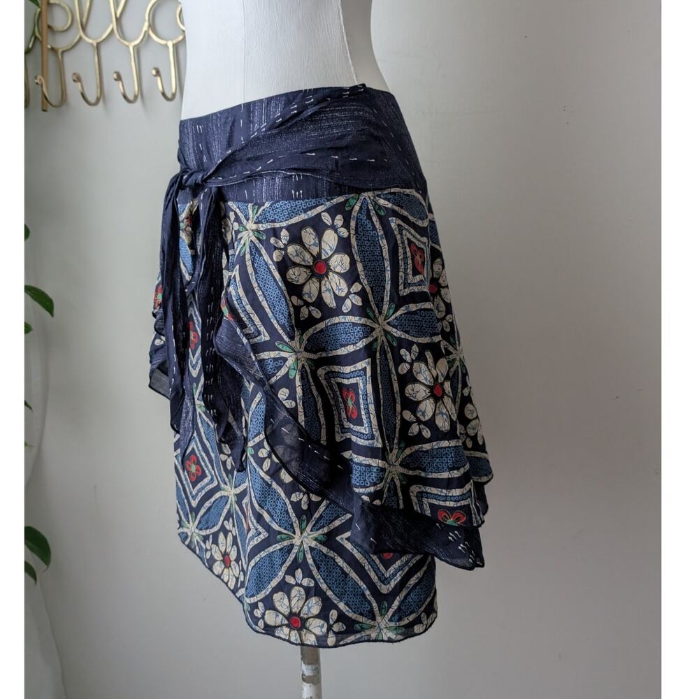 anna sui anthropologie silk skirt - Picture 2 of 7